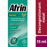 Afrin Mentol 0,5mg/ml No Drip, spray nazal cu pompă dozatoare - Tratament rapid al congestiei nazale - 15ml
