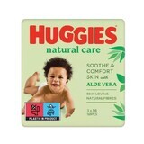 Natural Care Aloe Vera Feuchttücher Packung, 3 x 56 Stück, Huggies