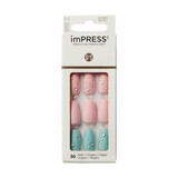 Faux ongles Impress, Dew Drop Medium Coffin, Kiss