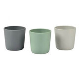 Set 3 pahare din silicon, Sage Green, Beaba