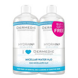Dermedic Hydrain3 DuoPack Hialuro H2O Micellarwasser, 2x500 ml