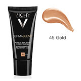 Vichy DermaBlend Corrective Foundation mit 16 Stunden Deckkraft, Farbton 45 Gold, 30 ml