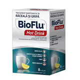 Bioflu Hot Drink, 500 mg/200 mg/4 mg Granulat zum Einnehmen, 8 Beutel, Biofarm