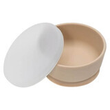 Silicone bowl with suction cup and lid, 6 months+, Bubble Beige, Appekids