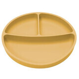 Compartmentalized silicone plate with suction cup, 6 months+, Honey, Appekids