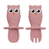 Owl Silicone Heel Set, 6 months+, Old Rose, Appekids