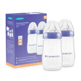 NaturalWave® medium flow bottle with teat, +3 months, 2 X 240 ml, Lansinoh