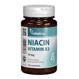 Vitamin B3 (Niacin), 10 mg, 100 Tabletten, Vitaking