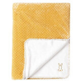 Embossed pattern quilt, 75x100 cm, Yellow-White, Nattou