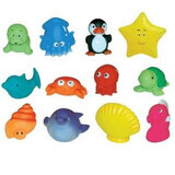 Set of 12 Marine Animals bath toys, Ludi