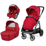 Veloce Primo Viaggio Lounge 3-in-1 Baby Stroller System, Red Shine, Peg Perego