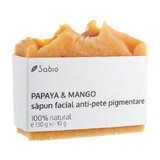 Natürliche Anti-Pigmentierungs-Gesichtsseife mit Papaya und Mango, 130 g, Sabio
