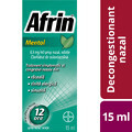 Afrin Menthol 0,5mg/ml No Drip, Nasenspray mit Dosierpumpe - Schnelle Behandlung von verstopfter Nase - 15ml