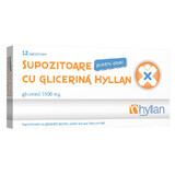 Supozitoare cu glicerina 1500 mg pentru copii, 12 bucati, Hyllan