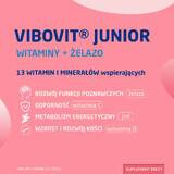 Vibovit Junior Vitaminas y hierro, para niños mayores de 4 años, sabor frutas del bosque, 30 comprimidos