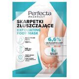 Perfecta, exfoliating socks, 6.6% lactic acid + glycolic acid, 1 pair