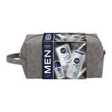 Nivea Men Silver Control Kit, Aftershave Balsam, antibakteriell, 100 ml + Antitranspirant Roll-on, 48h, 50 ml + 3-in-1 Duschgel für Gesicht, Körper und Haare, 250 ml