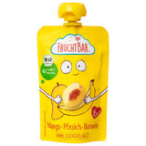 Fruchtbar Bio mousse de fruits en tube, banane, pêche, mangue, après 6 mois, 100 g