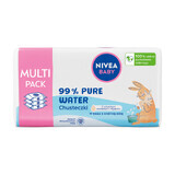 Nivea Baby 99% Acqua Pura, salviette umidificate biodegradabili, 3 x 57 pezzi