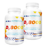 Allnutrition D3 8000 kit, Vitamin D 200 µg, 2 x 120 Tabletten