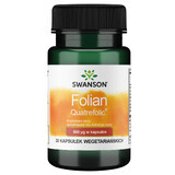 Swanson Folate Quatrefolic, Folsäure 800 μg, 30 vegetarische Kapseln