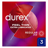 Durex Fetherlite Elite, Kondome mit mehr Gleitmittel, dünner, 3 Stück