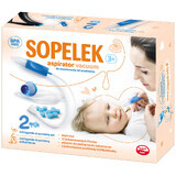 Sopelek 3+, nasal aspirator, from birth, vacuum + adapter + aspirator filters, disposable, 10 pieces + sanitary pads, 2 pieces