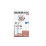 Kit complet anticadere normala a parului vopsit, Sampon 150 ml + Balsam 150 ml + Tratament 50 ml, System 3, Nioxin