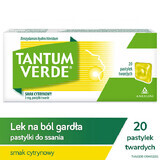 Tantum Verde 3 mg, Zitronengeschmack, 20 harte Lutschtabletten