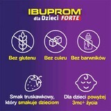 Ibuprom für Kinder Forte 200 mg/ 5ml, Suspension zum Einnehmen ab 3 Monaten, Erdbeergeschmack, 100 ml