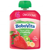 BoboVita Mousse in der Tube, Banane und Apfel mit Erdbeere und Kiwi, nach 6 Monaten, 80 g