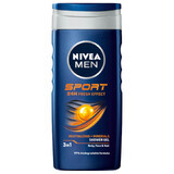 Nivea Men, Gel de ducha 3 en 1 para rostro, cuerpo y cabello, Sport, 250 ml