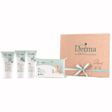 Derma Eco Baby, Beruhigungssalbe, 100 ml + Pflegecreme, 100 ml, + Shampoo-Seife, 150 ml + Feuchttücher, 64 Stück