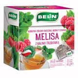 Belin Melisse mit Himbeere und Erdbeere, Kräuter- und Früchtetee, aromatisiert, 2 g x 20 Portionsbeutel