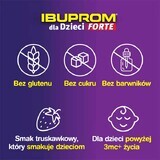 Ibuprom für Kinder Forte 200 mg/ 5 ml, Suspension zum Einnehmen, ab 3 Monaten, Erdbeergeschmack, 150 ml