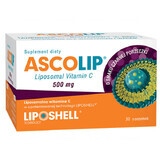 Ascolip, liposomales Vitamin C 500 mg, Geschmack: schwarze Johannisbeere, Gel zum Einnehmen, 5 g x 30 Beutel