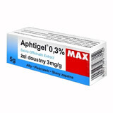 Aphtigel Max 0.3%, oral gel 3 mg/g , canker sores, canker sores, inflammation, 5 g