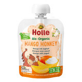 Holle, Mousse de fruits en tube, Mango Monkey, mangue avec yaourt, à partir de 8 mois, 85 g