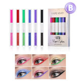 6er-Set Handaiyan farbige Eyeliner, Flüssig-Eyeliner, wasserfest, B