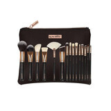 Set mit 15 Makeup-Pinseln, Luxorise, Gold, inklusive Tasche