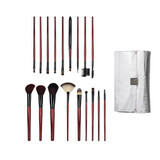 Set aus 18 Makeup-Pinseln, Fraulein38, Silber, inklusive Tasche