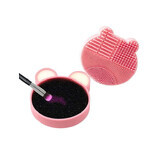 Accesorio para limpieza de brochas, Maquillaje, Osito de silicona, Rosa