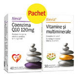 Coenzima Q10 120 mg, 40 cápsulas + Vitaminas y multiminerales, 30 comprimidos, Alevia