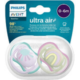 Philips Avent Ultra Air Schnuller 0-6m Mädchen (Regenbogen) 2 Stück