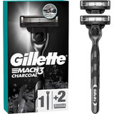 Gillette Mach3 Charcoal Herrenrasierer + 2 Scherköpfe