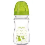 Canpol Babies Bottle Dekor 240ml Flasche, runder Silikonnippel 12m+, 240ml