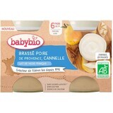 Babybio Brassé poire et cannelle 2 x 130 g