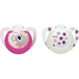 Chupete Nuk Star Den&Night 6-18 m rosa 2 pcs