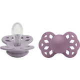 Sucettes en silicone Infinity Symmetric de BIBS, taille 1, Gris fossile / Mauve 2 pcs