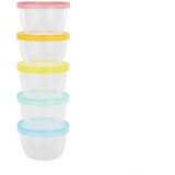 Badabulle Bowls with lids Maxi fun colors 250ml set of 5